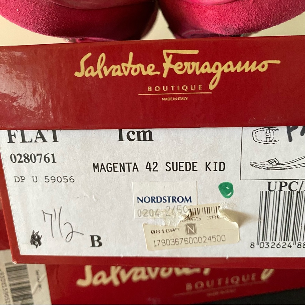 Salvatore Ferragamo Magenta Suede Loafers - Picture 6 of 6
